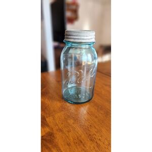 Vintage Ball Perfect Mason Jar Blue Glass Canning Jar with Metal Lid